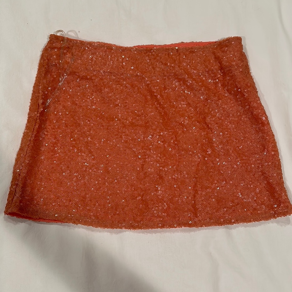 Size Small Orange Sequin Mini Skirt